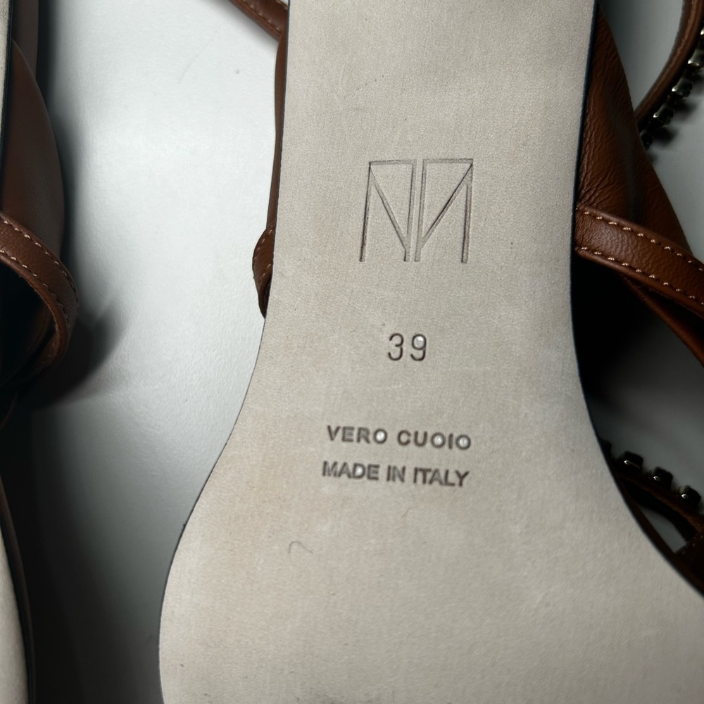 Tamara Mellon Brown Strappy Women's Sandals made in Italy - Picture 6 of 9